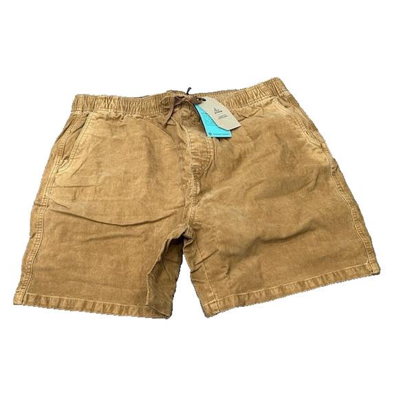 NWT Prana Mens Canyon Camp Shorts Corduroy Drawstring Waist Hike Brown Size XXL - Picture 1 of 7